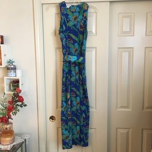 Vintage SILKS Floral Maxi Dress Size 8